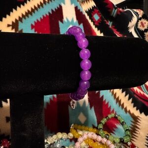 Home made, moon and star, beaded bracelet!